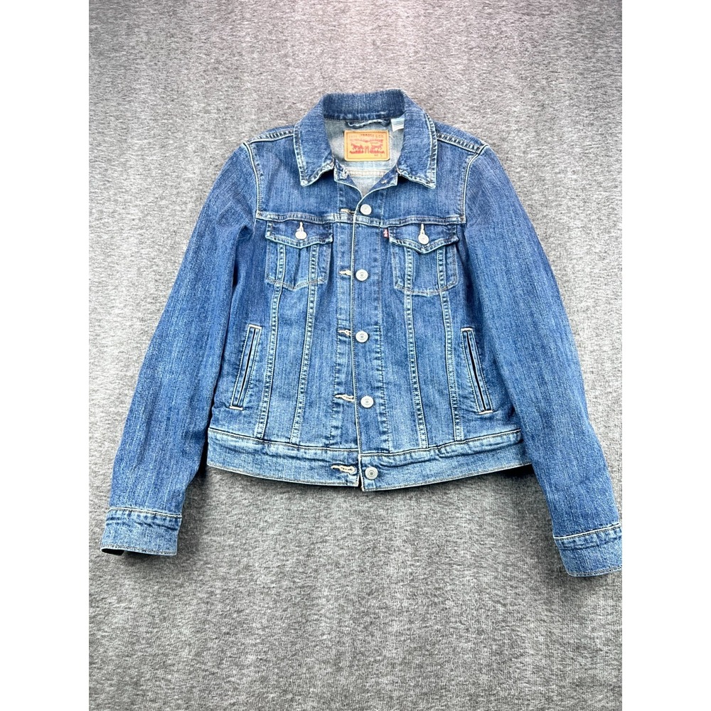 Levi's Womens Denim Trucker Jacket Blue Classic Button Front Size‎ S